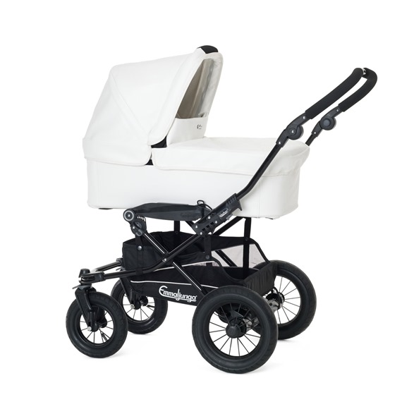 24516 - Super Viking Carrycot, White Leatherette, 13584 - Chassi Super Viking Black AIR